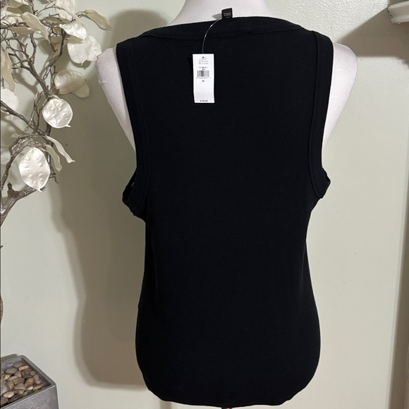Banana Republic Black Cotton Tank Top with Stud Detail - Picture 3 of 3